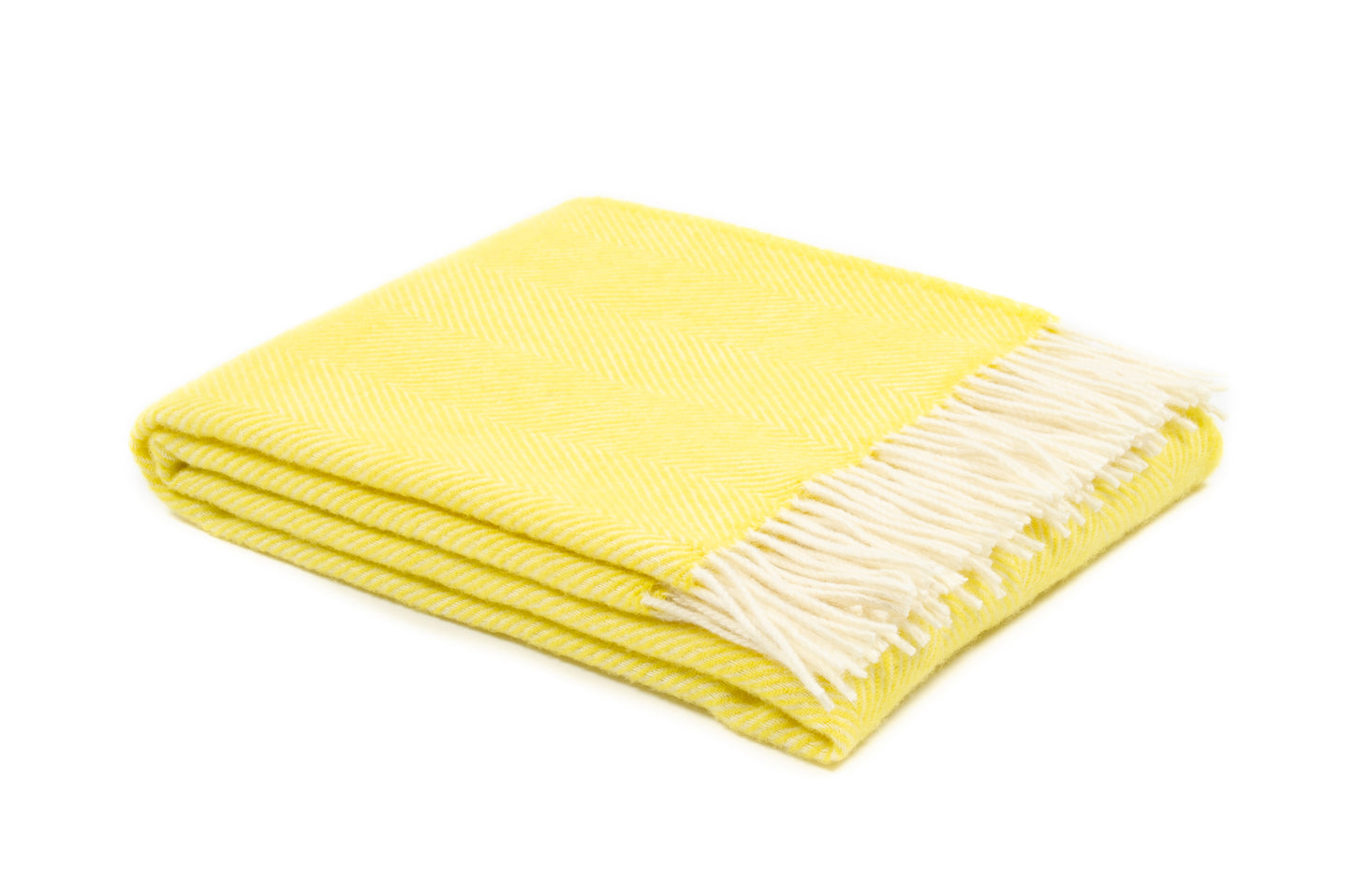 Couverture en laine / couverture douillette chevrons citron édition limitée