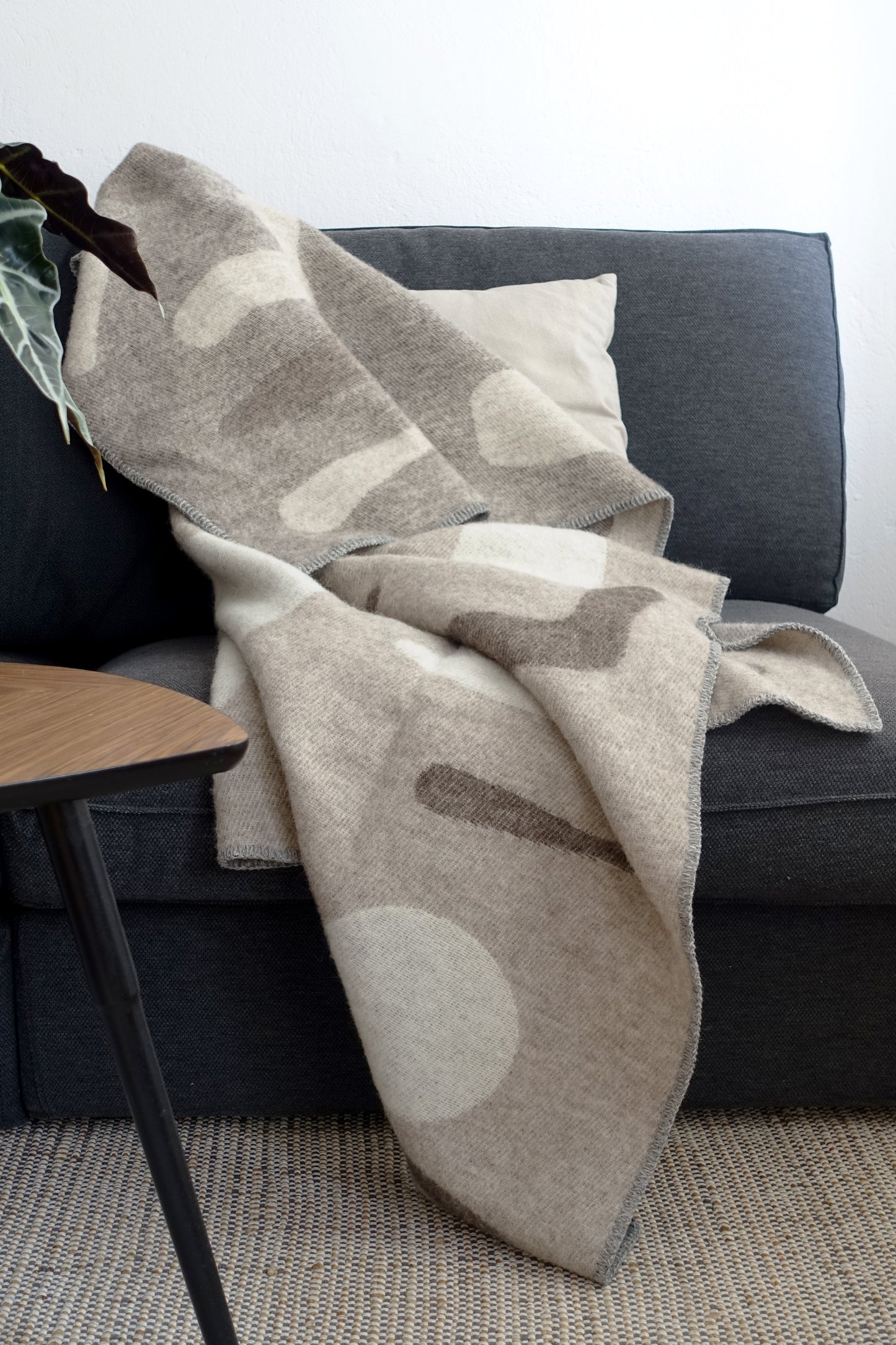 Wool blanket bold dark granite