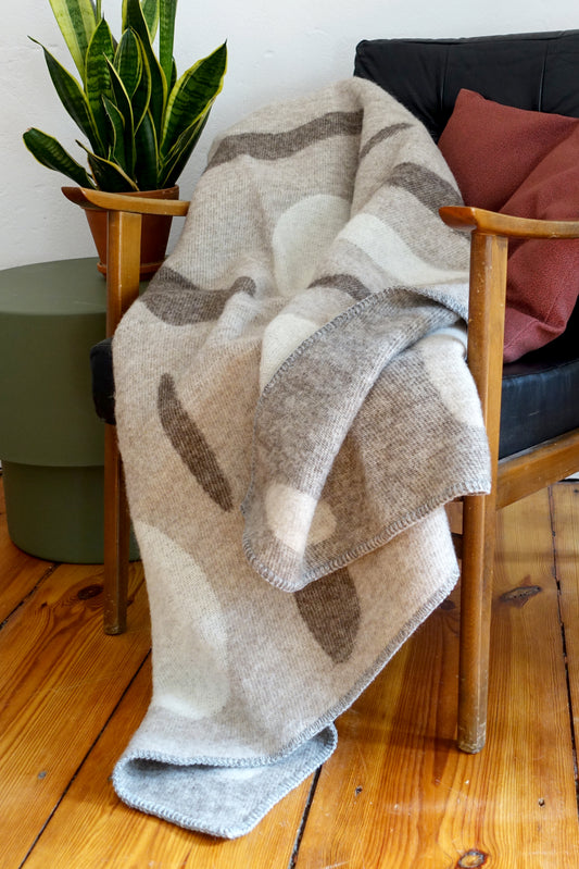 Wool blanket bold dark granite