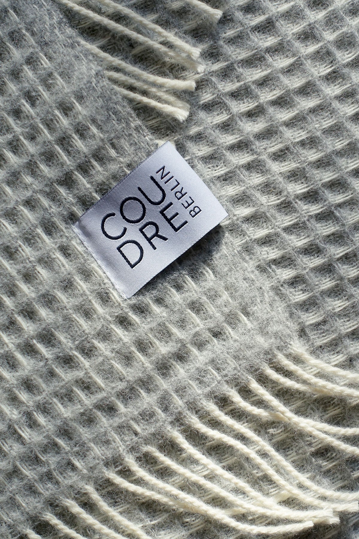 Wool blanket herringbone limestone