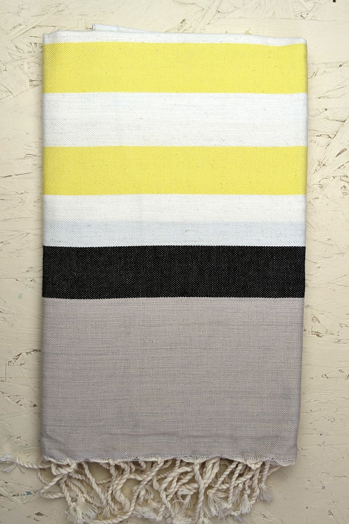 Hamam Blanket beige yellow black striped