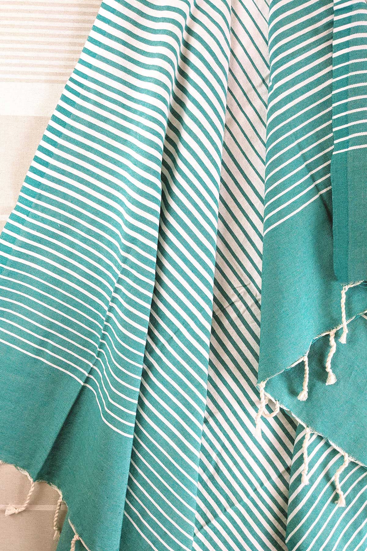 Hamam Blanket gradient stripe lagoon turquoise