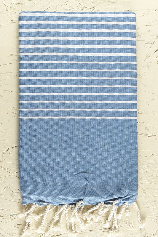 Hamam Blanket gradient stripe sky blue