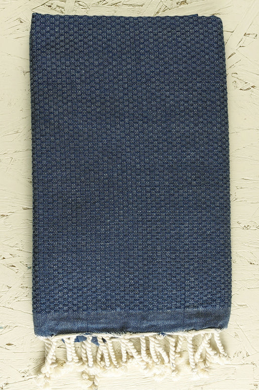 Hamam Blanket honeycomb denim blue
