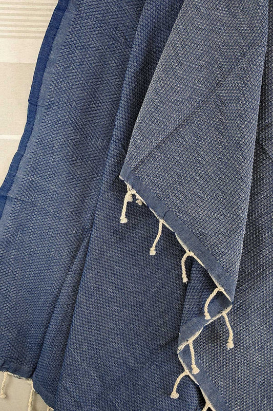 Hamam Blanket honeycomb denim blue