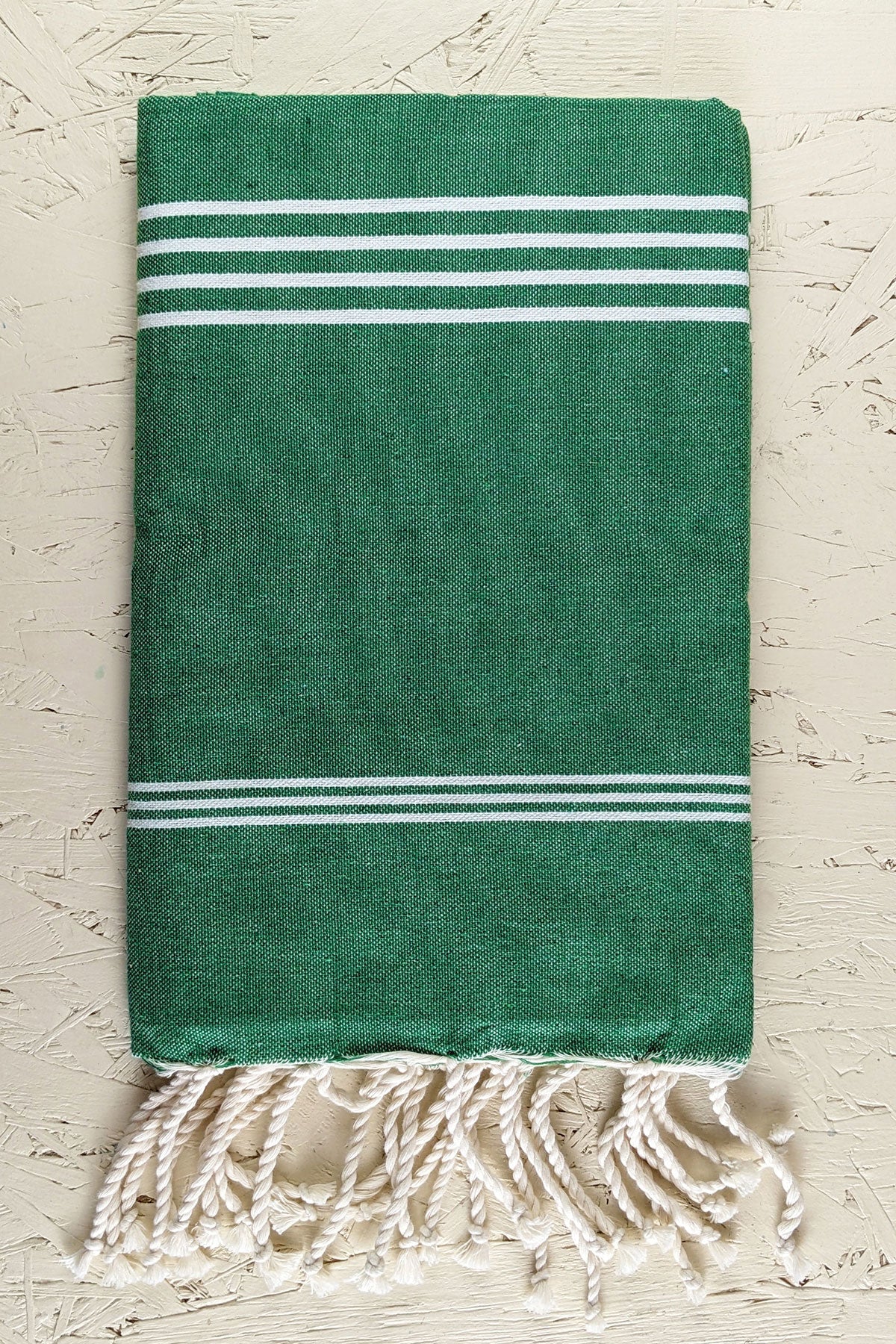 Hamam Blanket tunisian stripe green