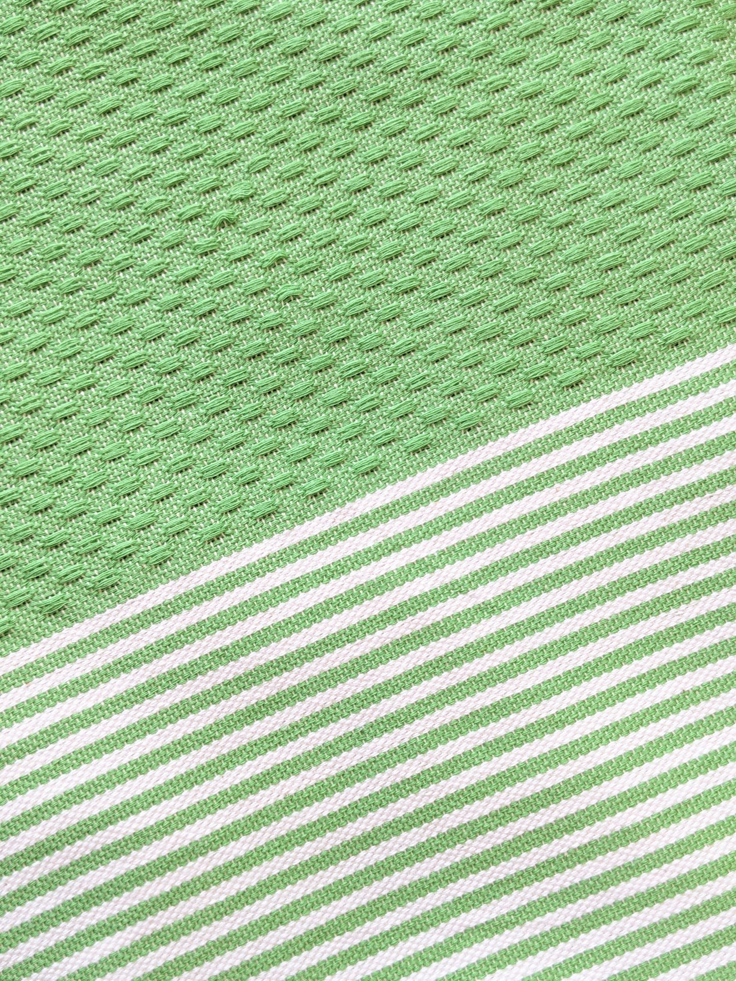 Hamam Blanket apple green honeycomb striped