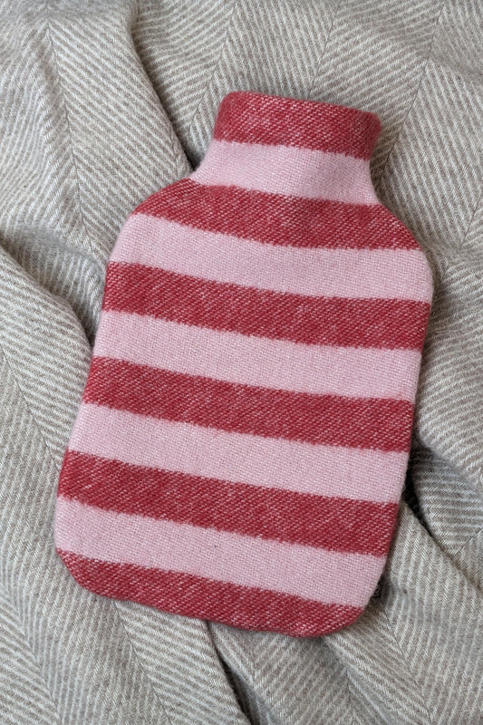 Wärmflaschenbezug / hot water bottle cover STRIPES rose/red