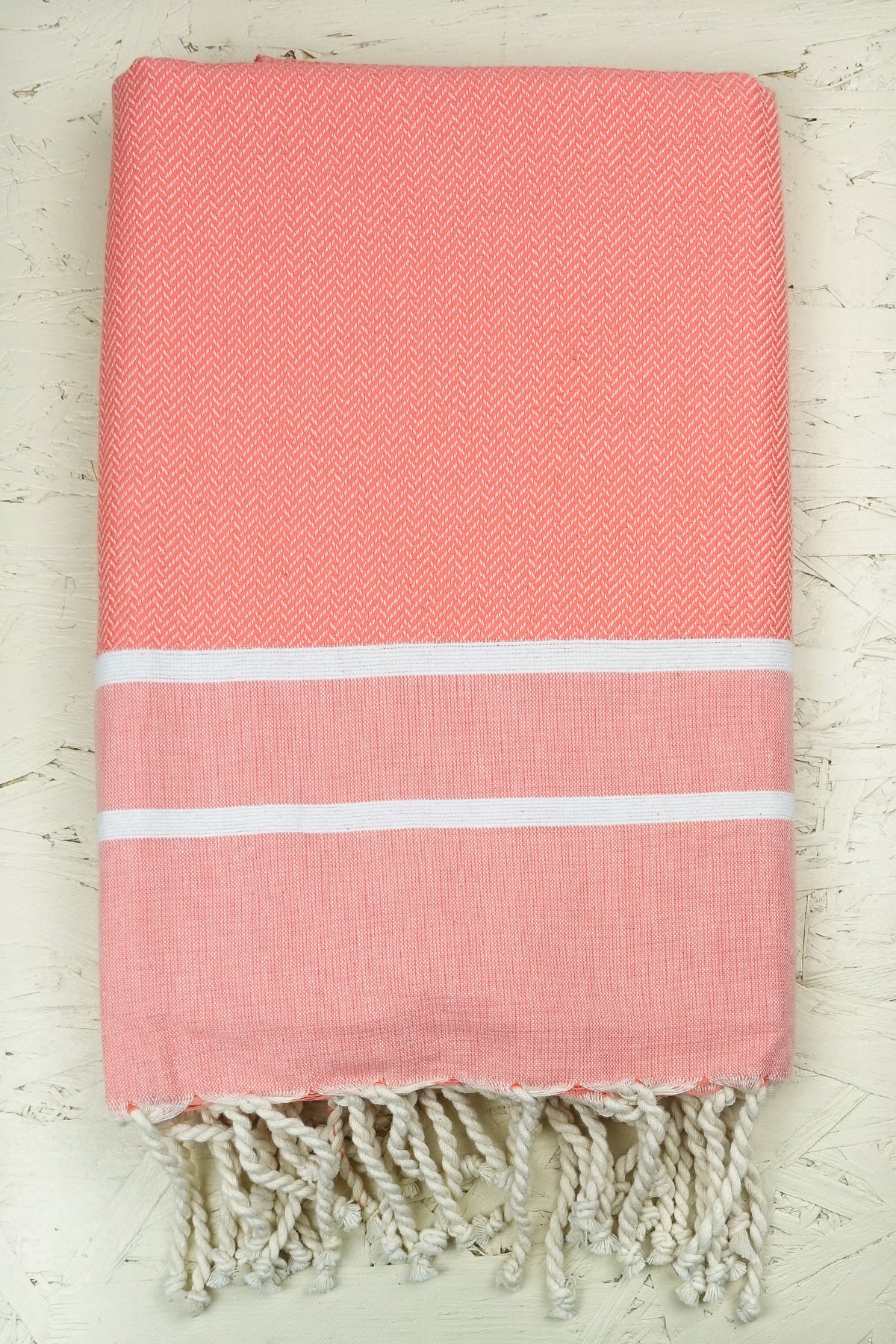 Hamam Blanket herringbone salmon
