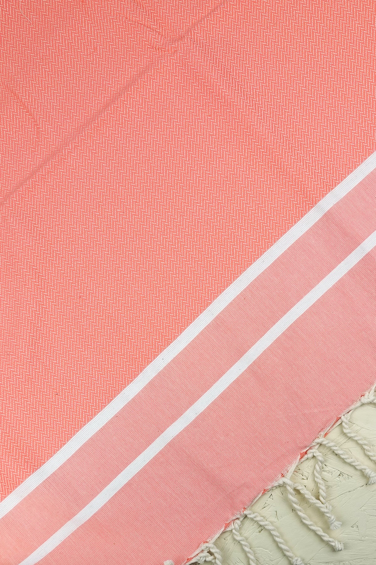 Hamam Blanket herringbone salmon