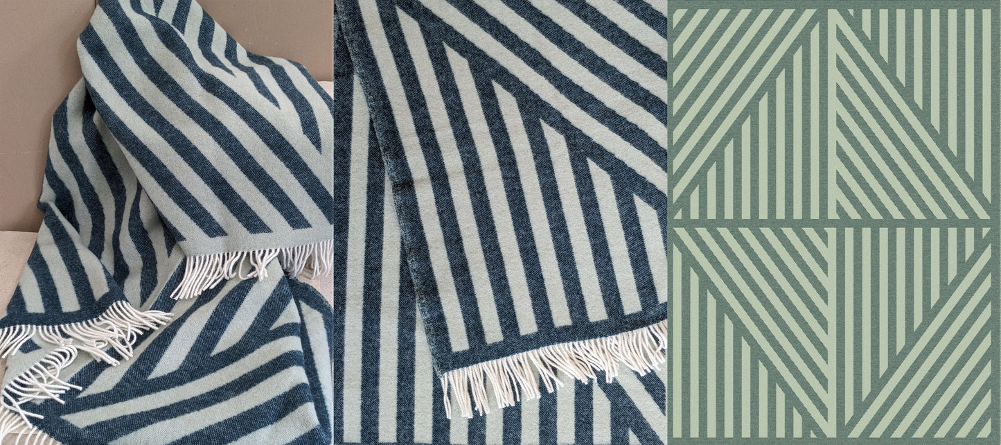 Wool blanket bold dark granite