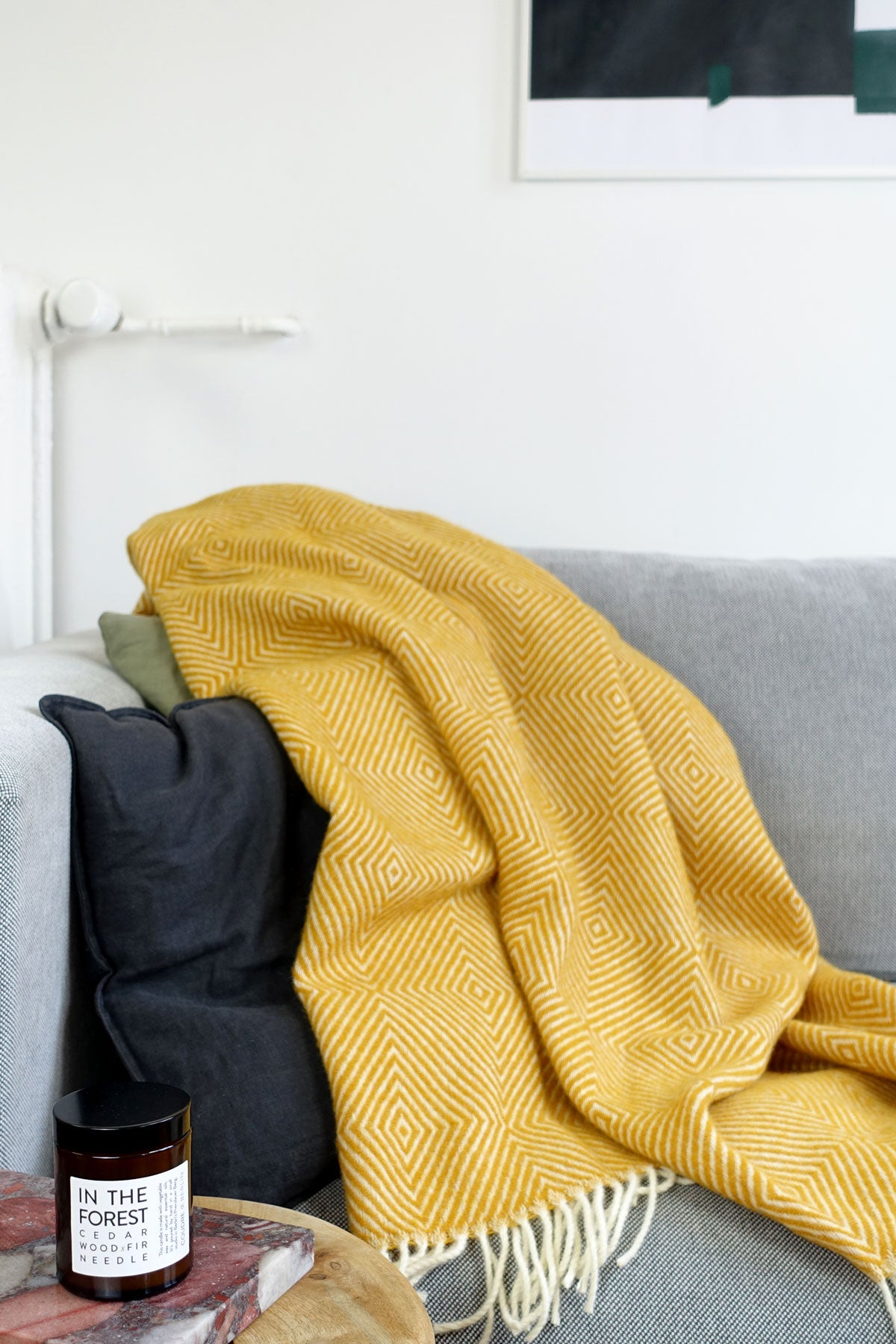 Wolldecke / Kuscheldecke diamond amber