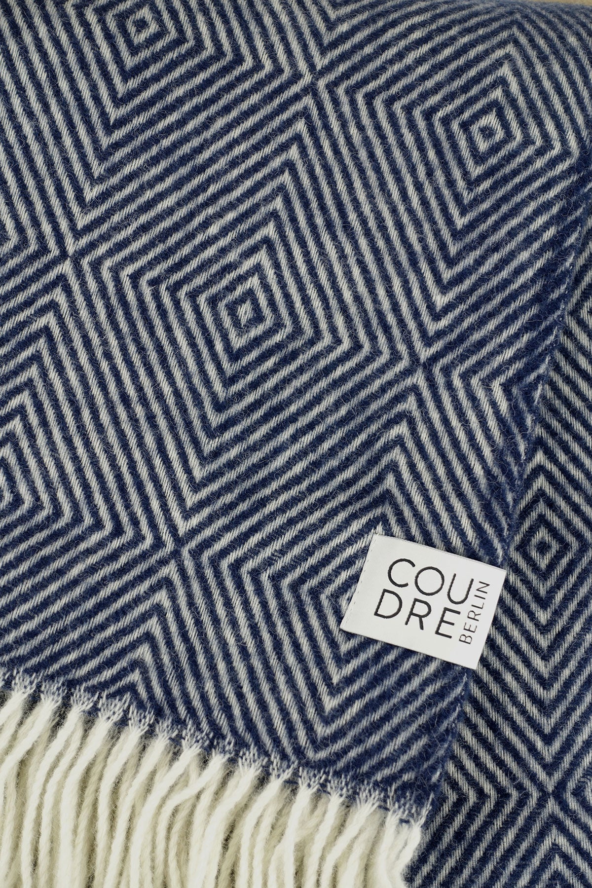 Wool blanket / cozy blanket diamond bluestone