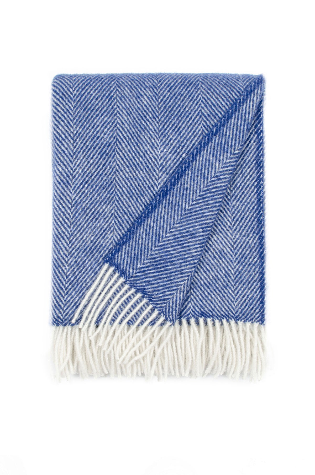 Wool blanket / cozy blanket herringbone baltic sea limited edition
