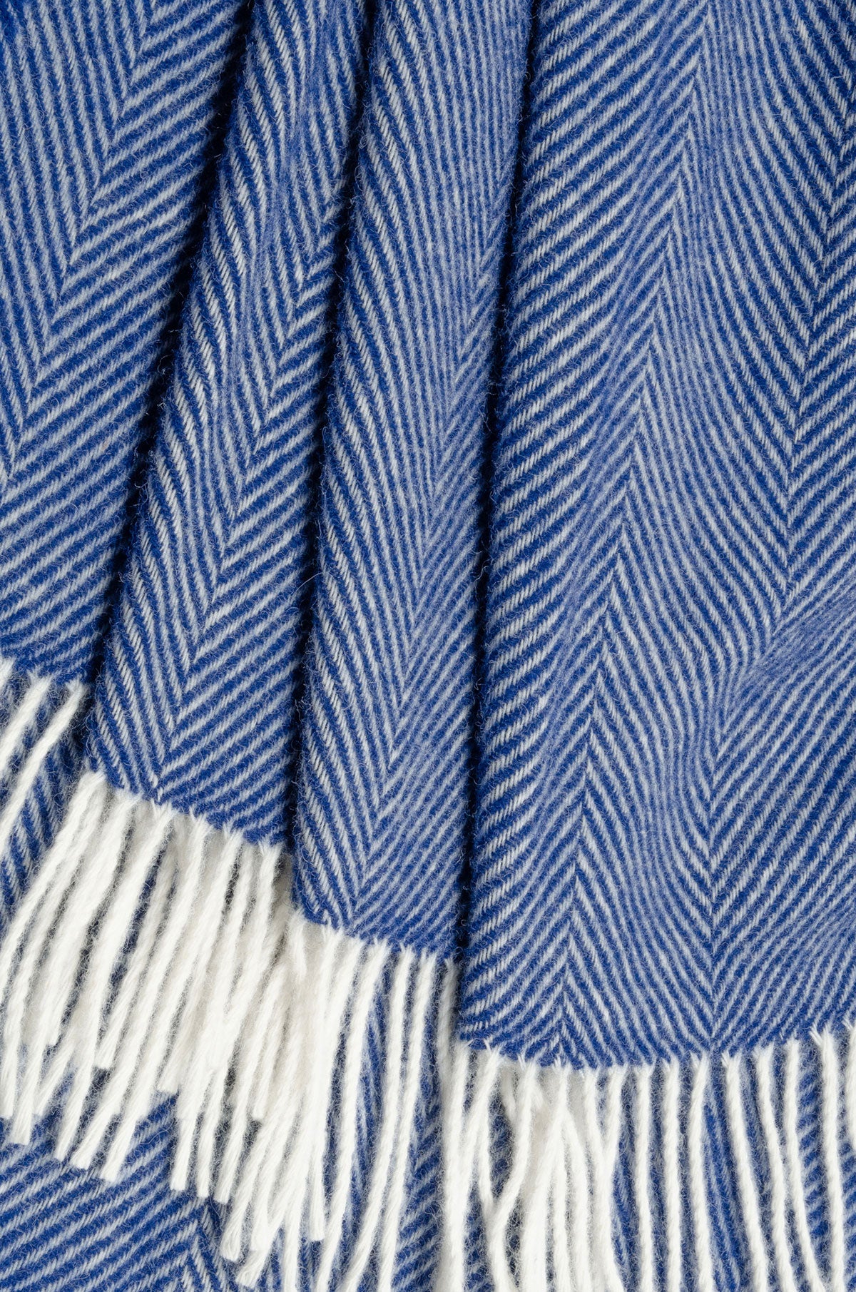 Wool blanket / cozy blanket herringbone baltic sea limited edition