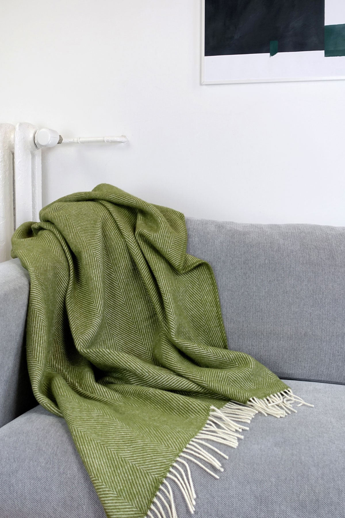 Wolldecke / Kuscheldecke herringbone moss - Coudre Berlin