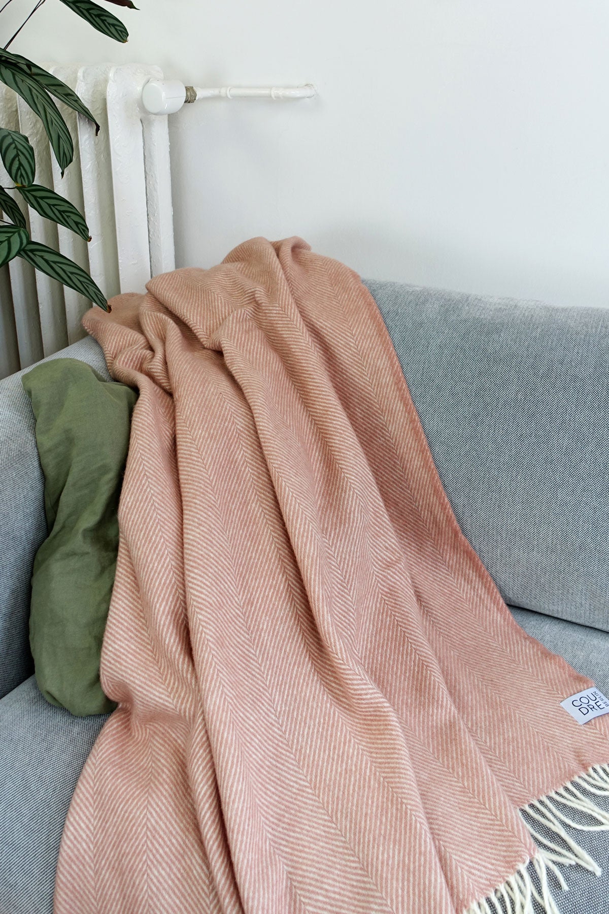 Wolldecke / Kuscheldecke herringbone rosestone - Coudre Berlin