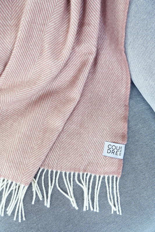 Wolldecke / Kuscheldecke herringbone rosestone - Coudre Berlin