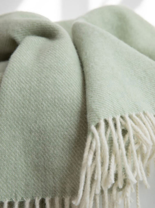 Wool blanket / cozy blanket plain sage