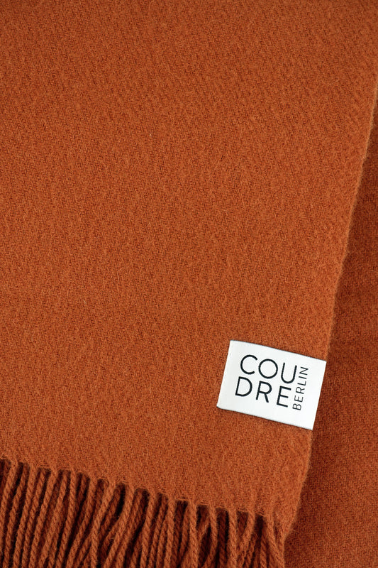 Wool blanket / cozy blanket mono terracotta