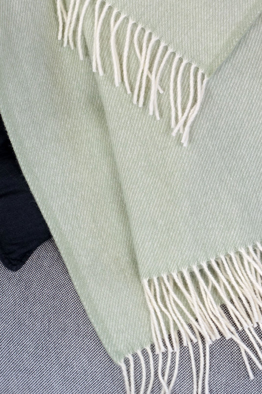 Wool blanket / cozy blanket plain sage