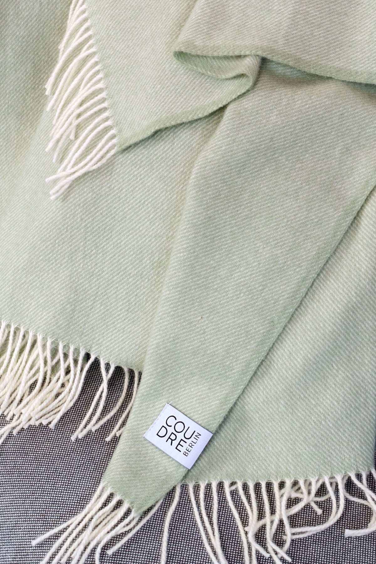 Wool blanket / cozy blanket plain sage