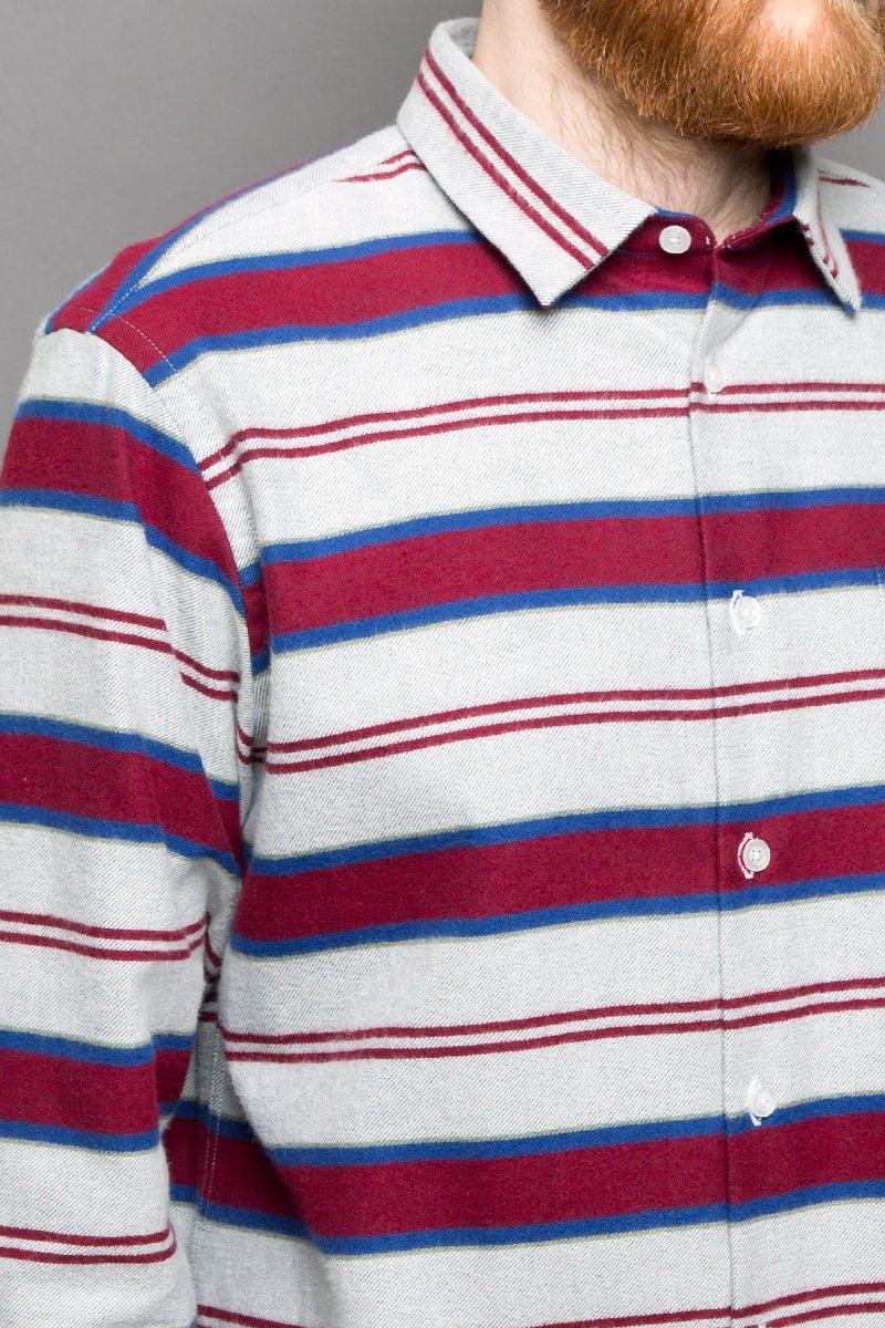 Kent Collar Shirt winter stripes red - Coudre Berlin