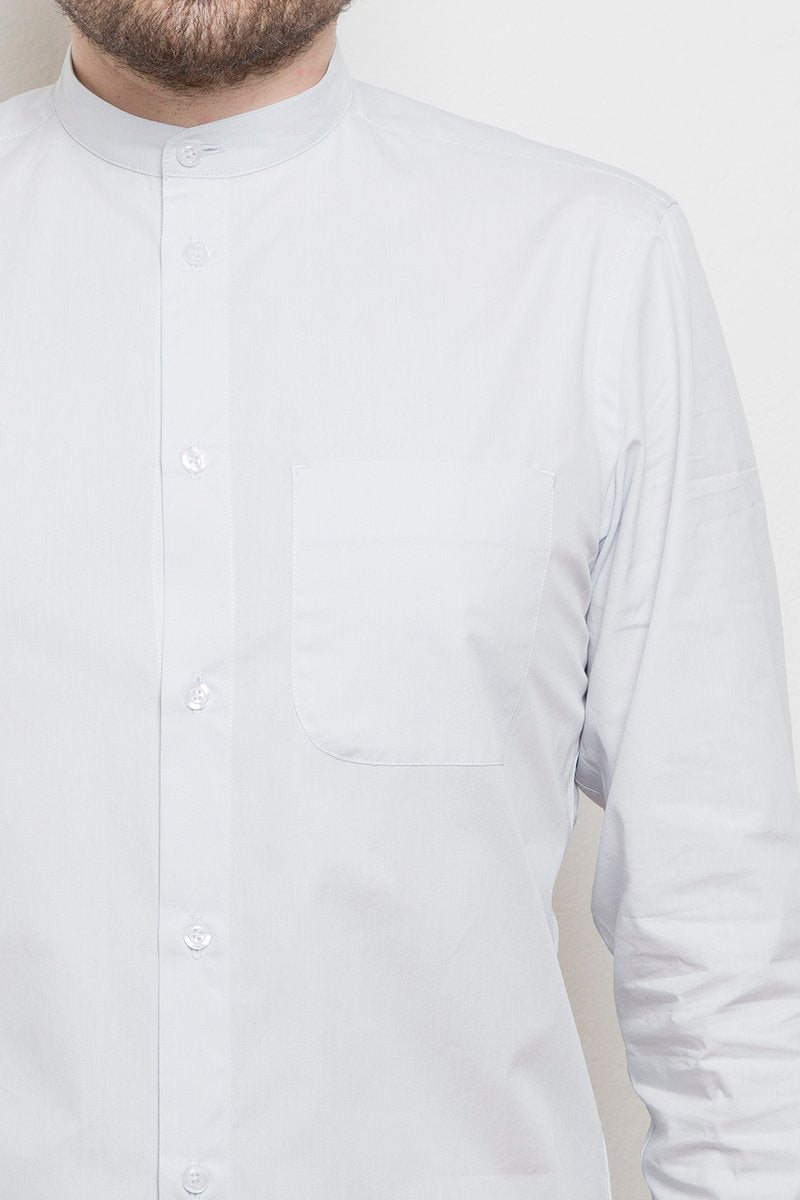 Band Collar Shirt stone - Coudre Berlin