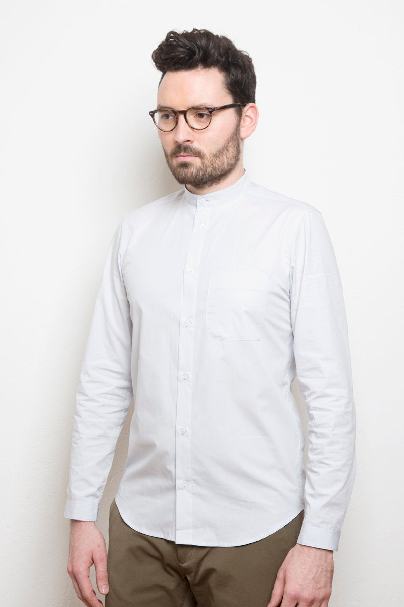 Band Collar Shirt stone - Coudre Berlin