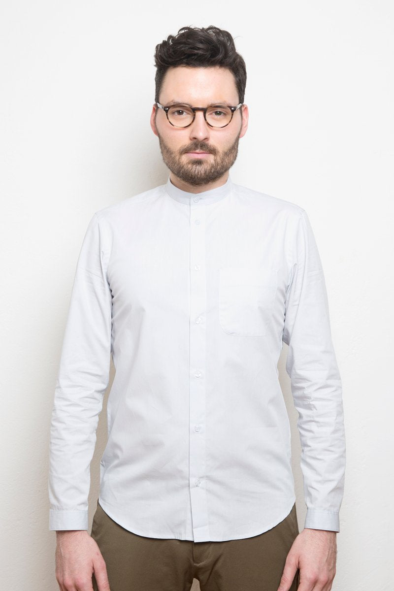 Band Collar Shirt stone - Coudre Berlin