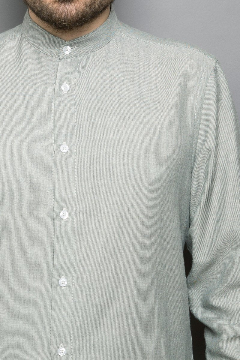 Band Collar Shirt pebble - Coudre Berlin