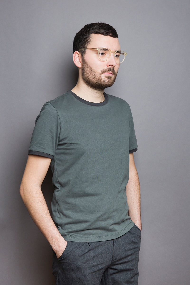 Contrast Collar T-Shirt serpentine - Coudre Berlin