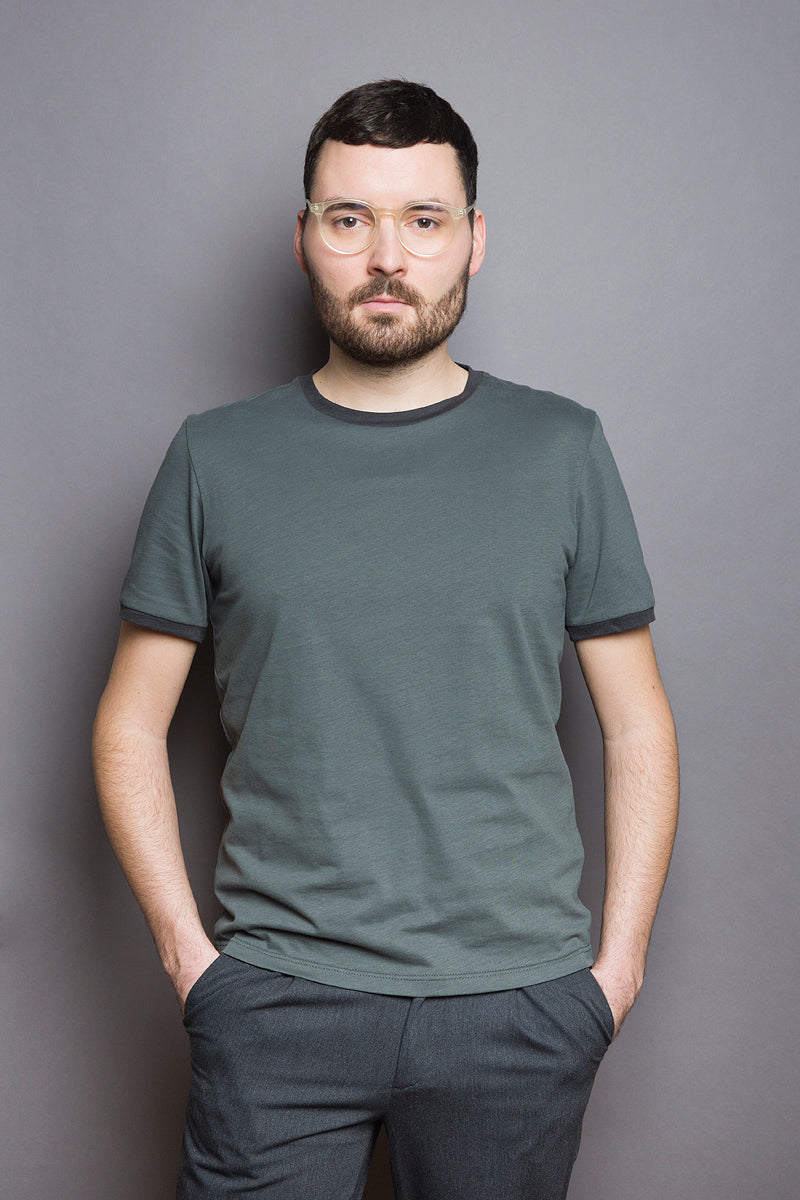 Contrast Collar T-Shirt serpentine - Coudre Berlin