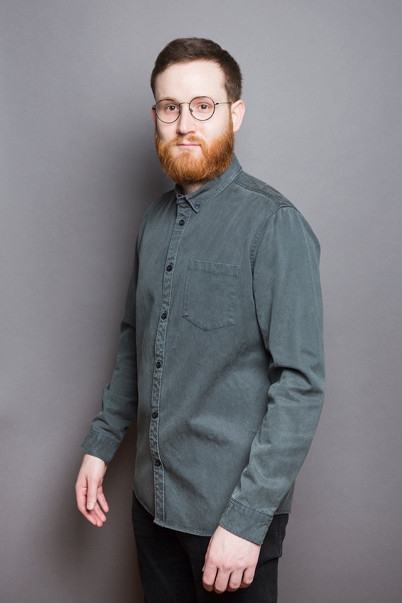Garment Dye Shirt dark pine - Coudre Berlin