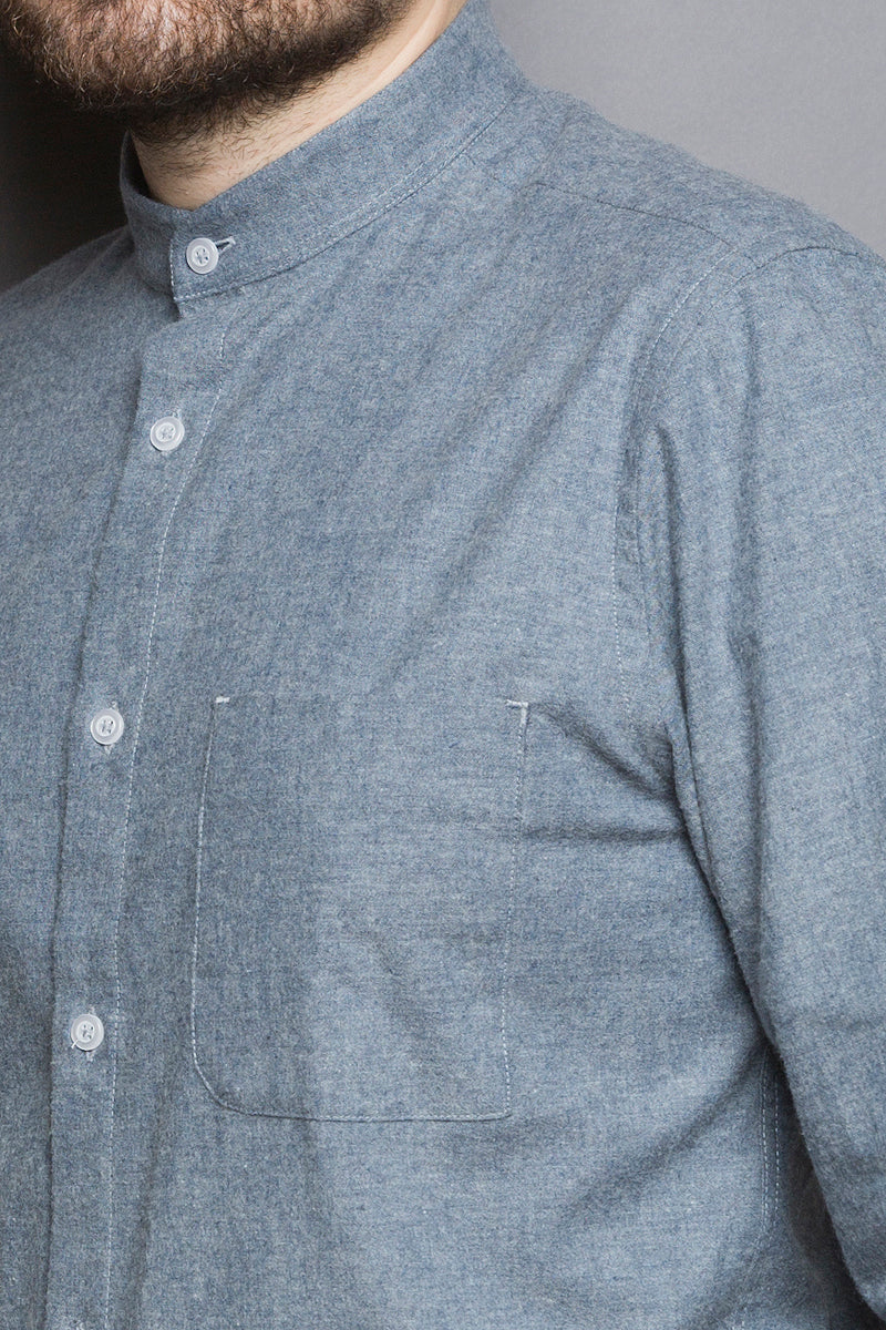 Band Collar Shirt winter sky - Coudre Berlin