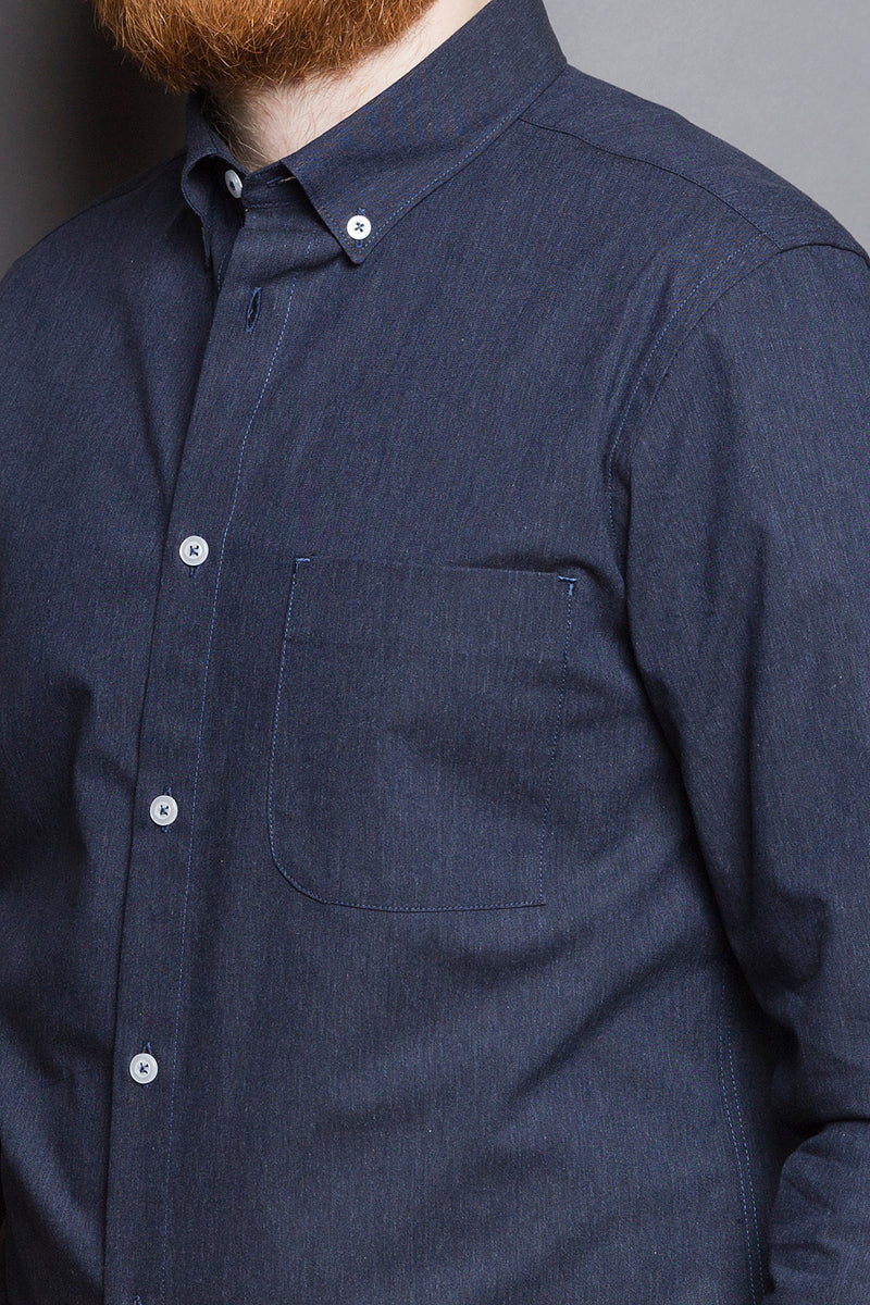 Button Down Shirt navy melange - Coudre Berlin