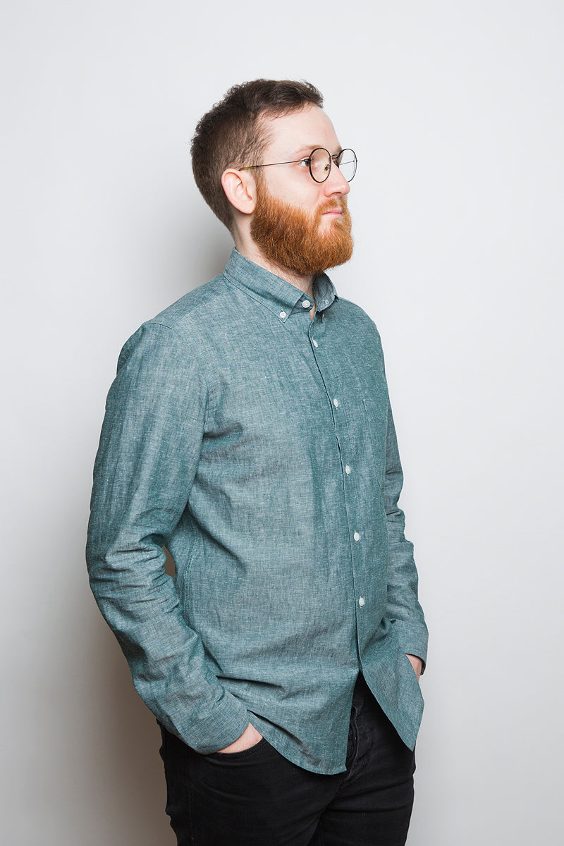 Button Down Shirt greenstone - Coudre Berlin