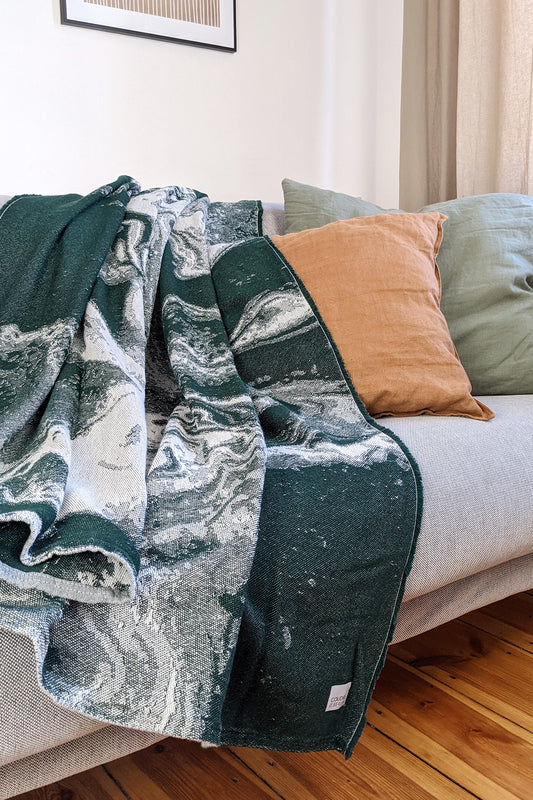Cotton Blanket green marble - Coudre Berlin