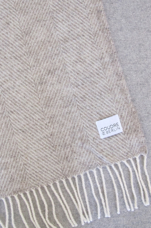 Wolldecke / Kuscheldecke herringbone limestone - Coudre Berlin