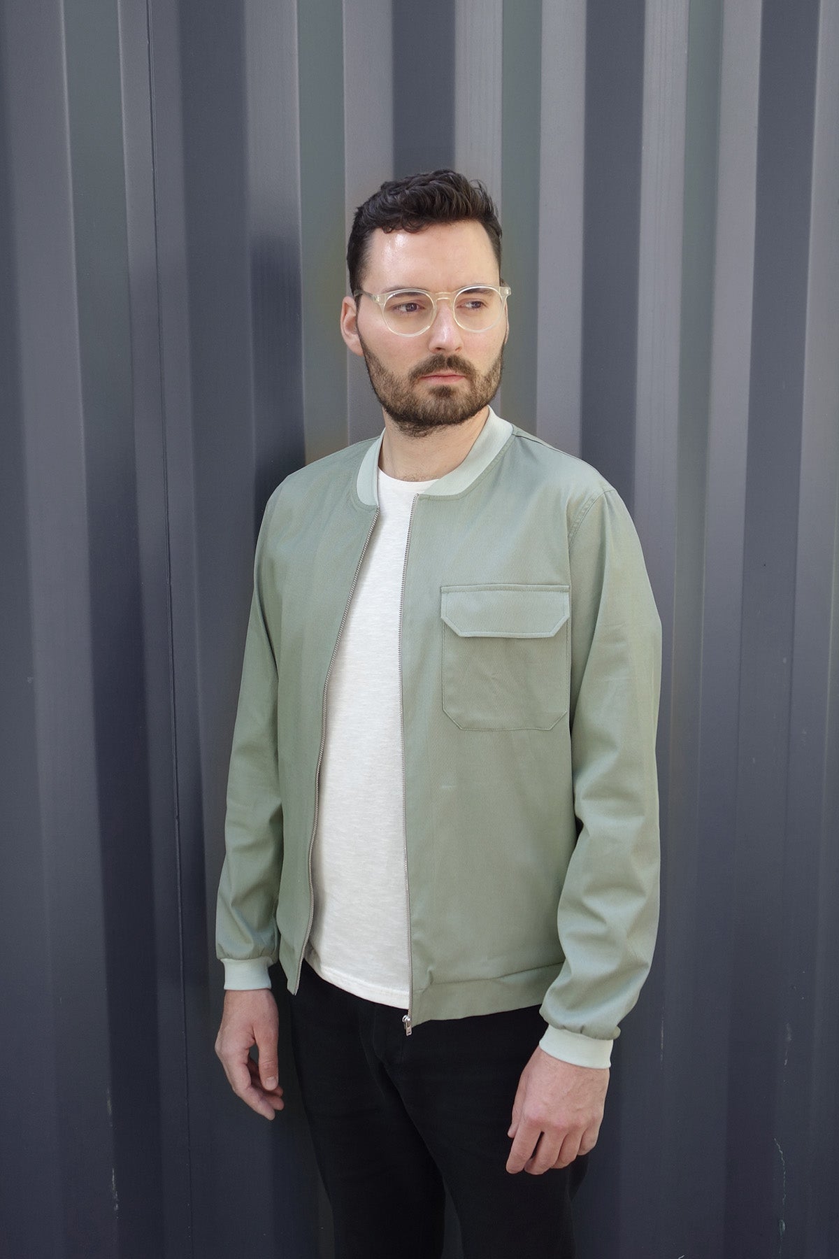 Light Bomber Jacket greenstone - Coudre Berlin