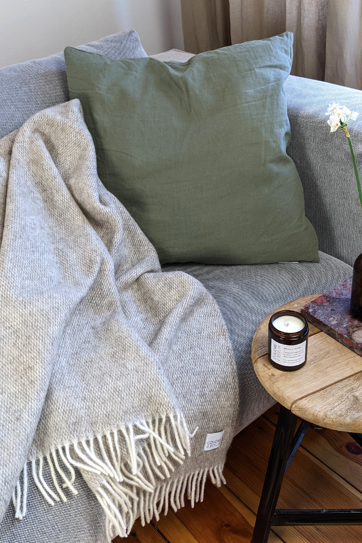 Wolldecke / Kuscheldecke Pickstitch limestone - Coudre Berlin