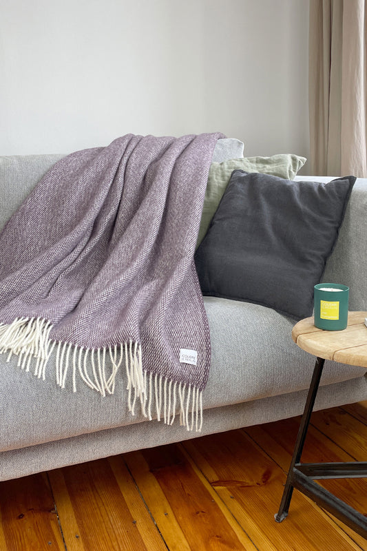Wolldecke / Kuscheldecke pickstitch plum - Coudre Berlin