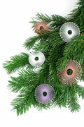 Ornaments - decorative hangers made from recycled plastic - grapefruit pink, lavender violet, snow white