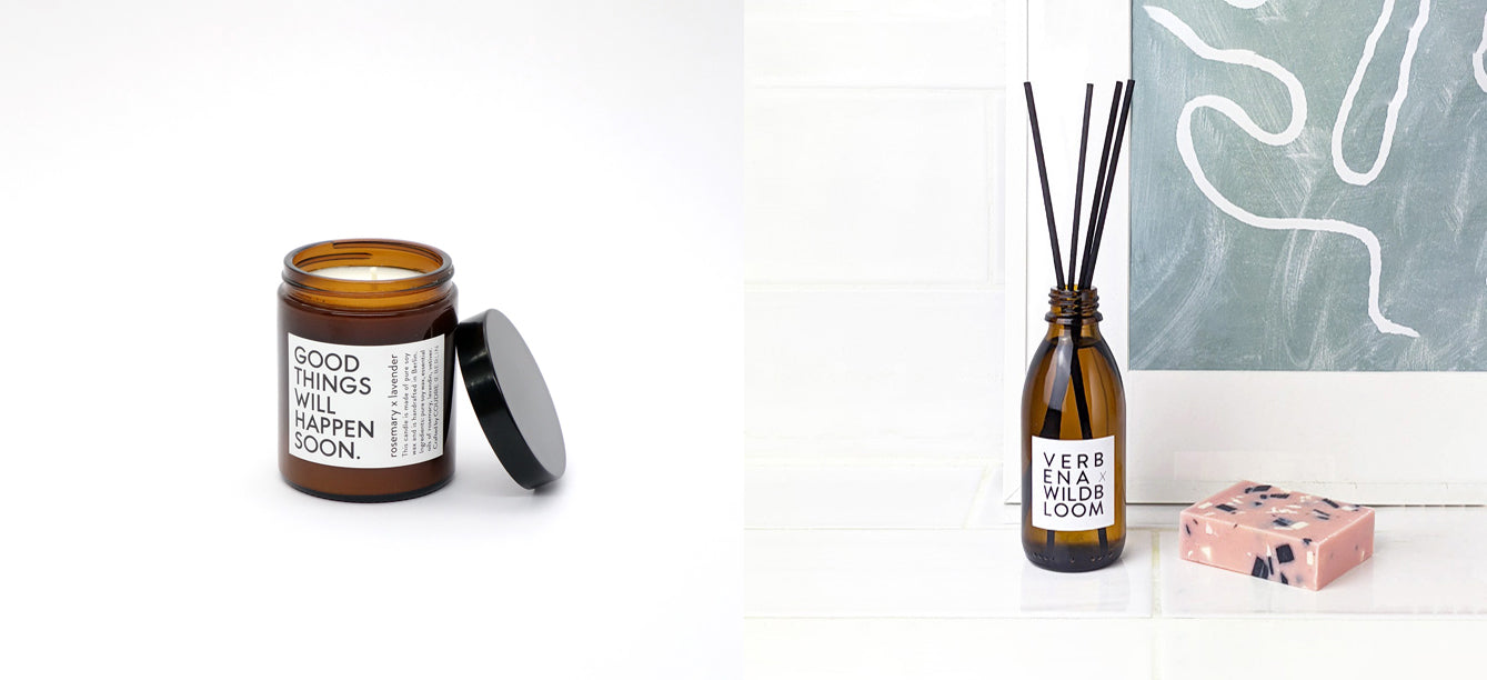 Duftkerze Good Things und Raumdiffuser