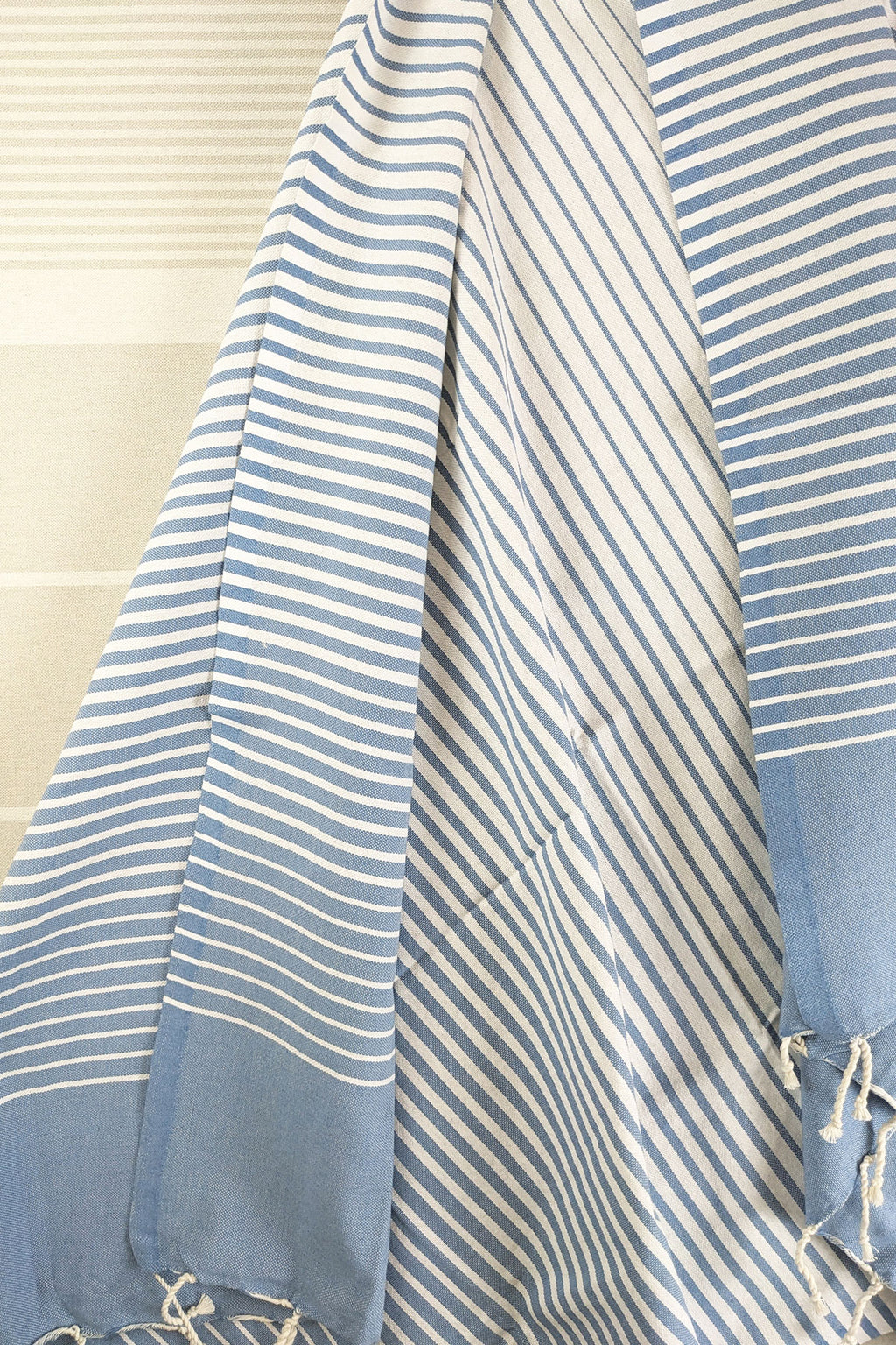 Hamam Blanket gradient stripe sky blue
