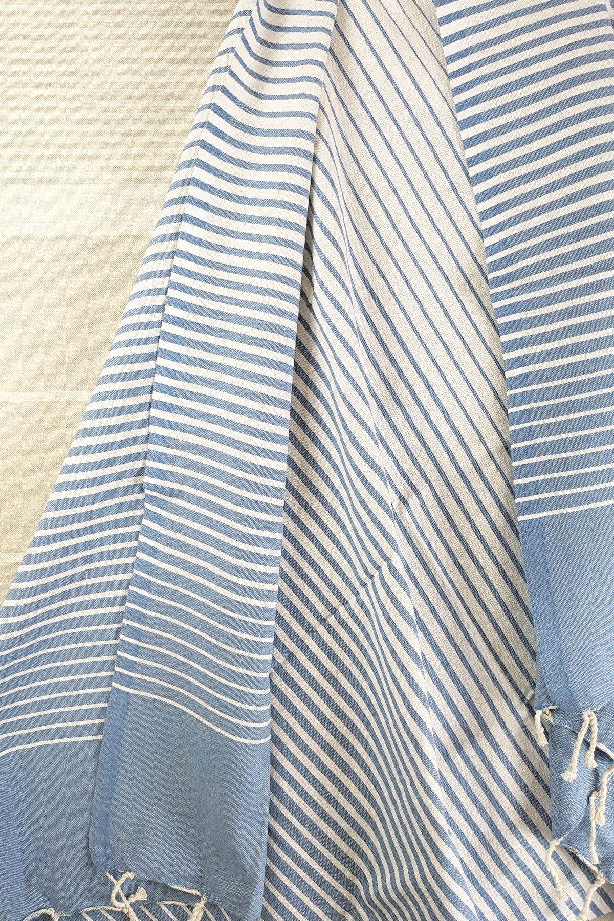 Hamam Blanket gradient stripe sky blue