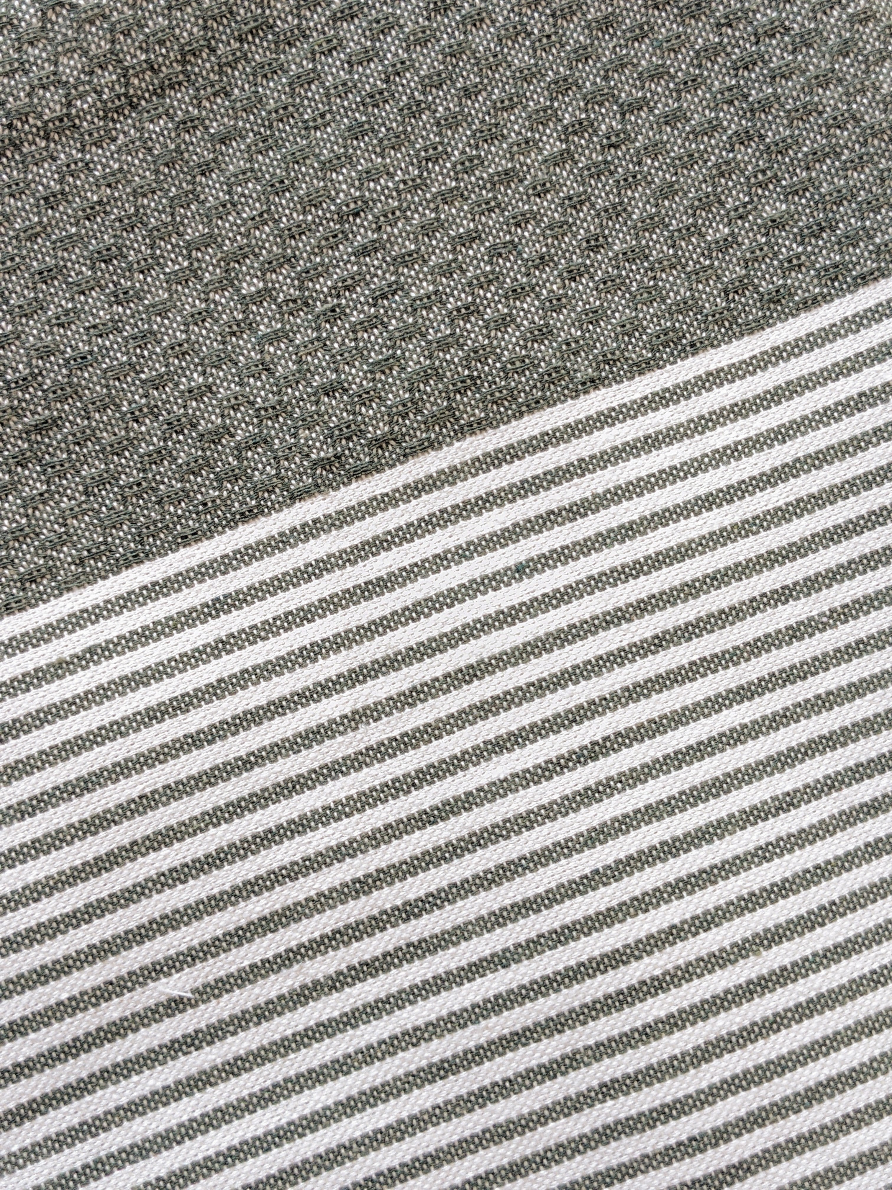 Hamam Blanket dark olive honeycomb striped