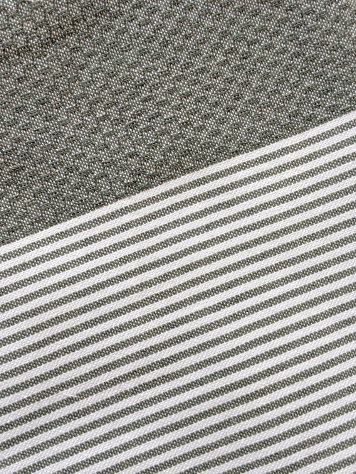 Hamam Blanket dark olive honeycomb striped