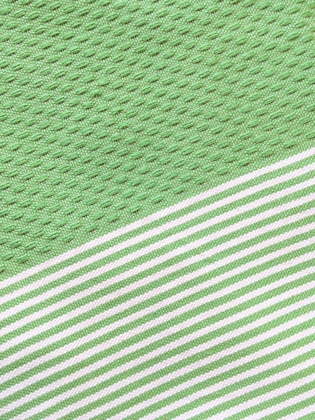 Hamam Blanket apple green honeycomb striped