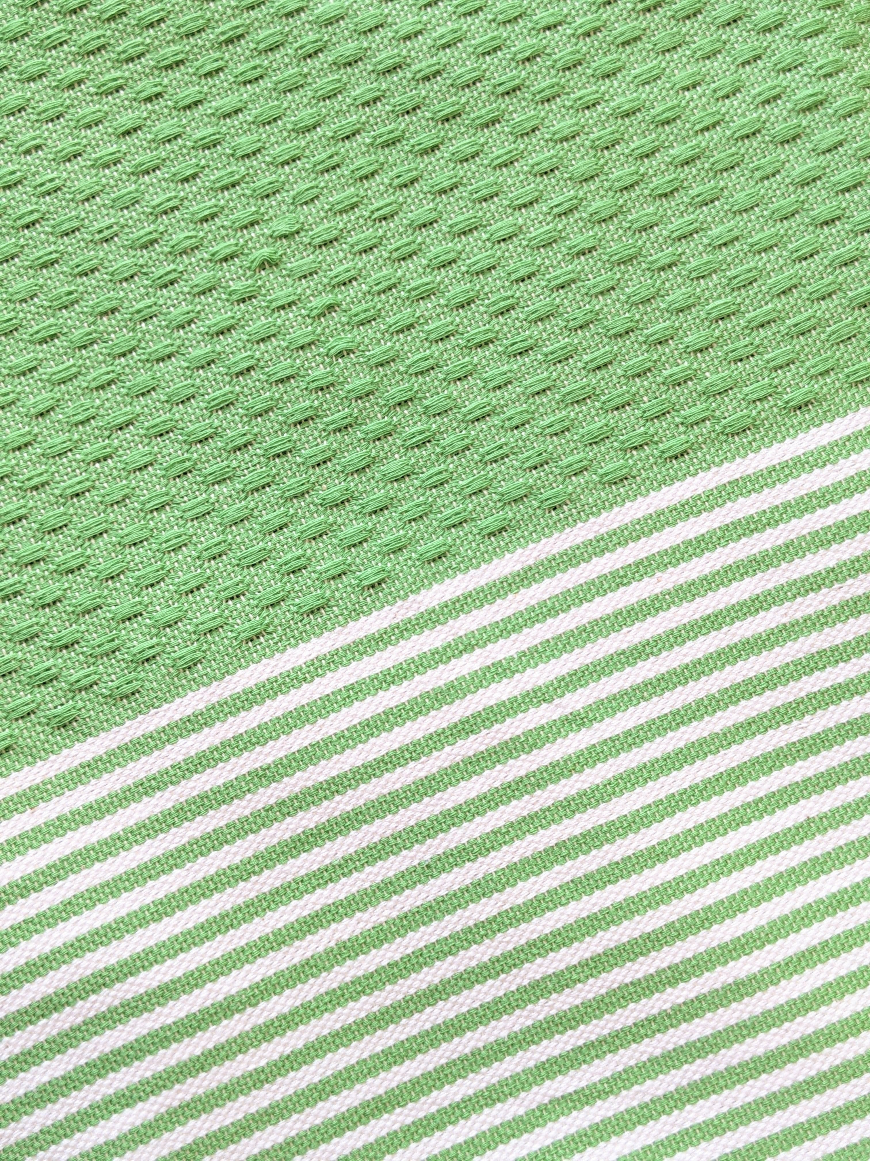 Hamam Blanket apple green honeycomb striped